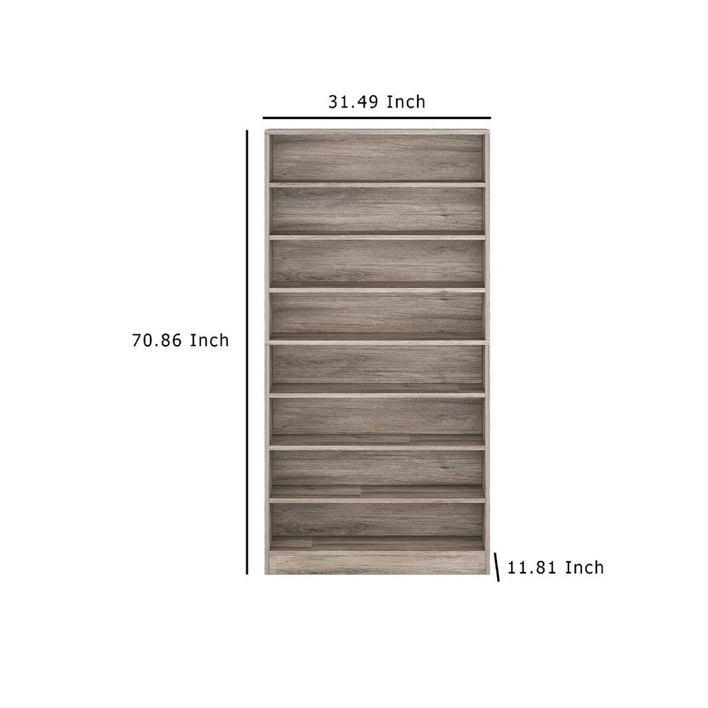 Freestanding Shoe Rack | 9 Tier White Display Shelves | Rustic Gray BM336964