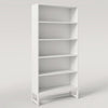 Modern Bookcase | Closed Back with LED Lights | 5 Shelves | White