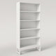 Modern Bookcase | Closed Back with LED Lights | 5 Shelves | White