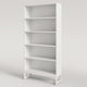 Modern Bookcase | Closed Back with LED Lights | 5 Shelves | White BM336965