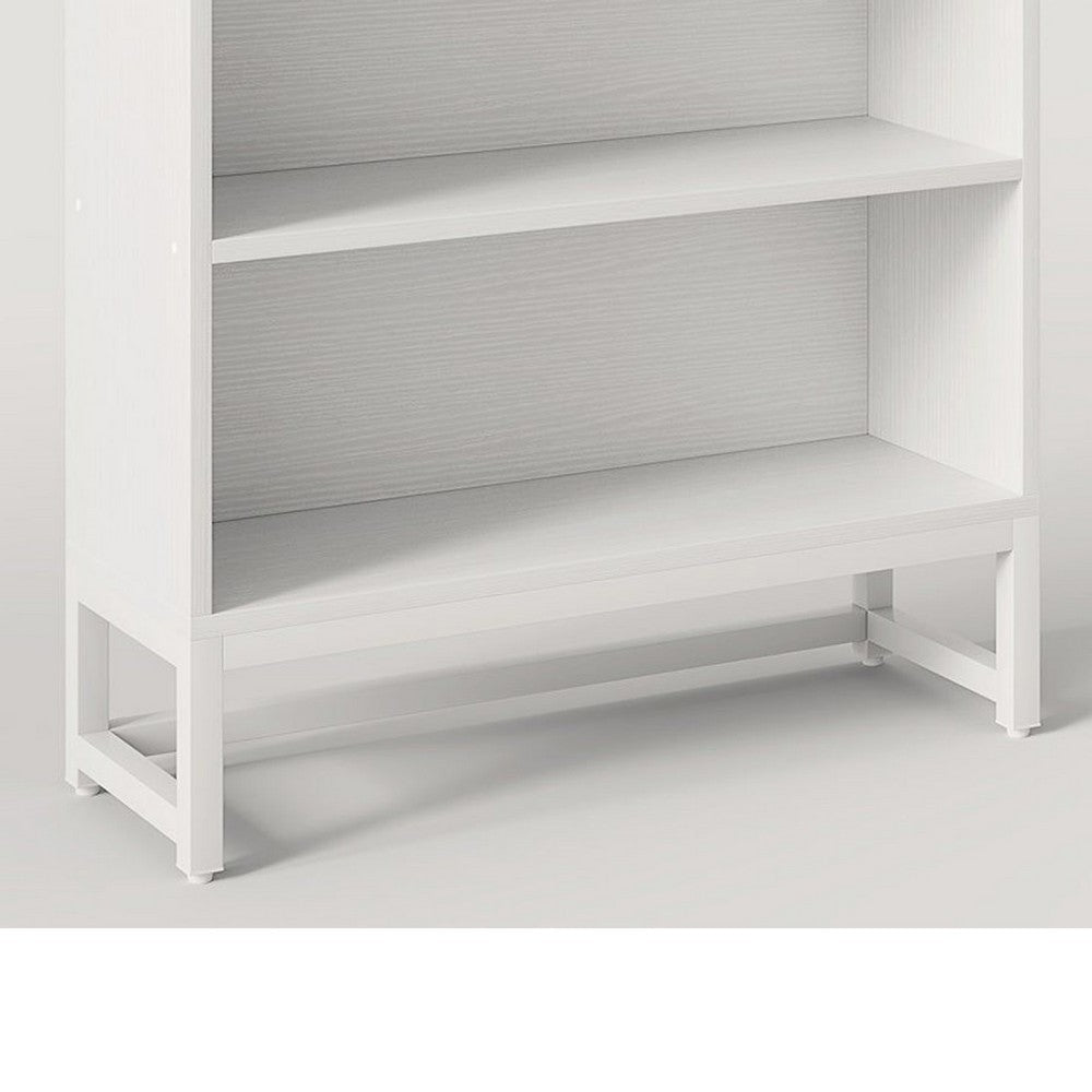 Modern Bookcase | Closed Back with LED Lights | 5 Shelves | White BM336965