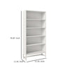 Modern Bookcase | Closed Back with LED Lights | 5 Shelves | White BM336965