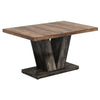 Farmhouse Dining Table with V Pedestal Base | 47" Oak Brown Top