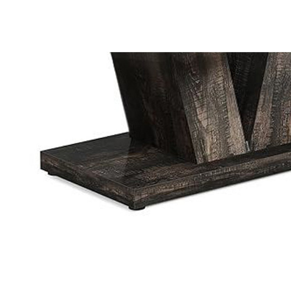 Farmhouse Dining Table with V Pedestal Base | 47’’ Oak Brown Top BM336966