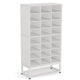 Freestanding Shoe Rack with 24 Cubbies and Shelf | 8 Tier Modern White