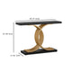 Meu Console Table | Curved Gold Metal Base | 39’’ Black Faux Marble