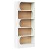 Etagere Bookcase w 5 Curved Display Shelves | Modern 71" White Wood