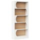 Etagere Bookcase w 5 Curved Display Shelves | Modern 71" White Wood