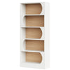Etagere Bookcase w 5 Curved Display Shelves | Modern 71’’ White Wood BM336971