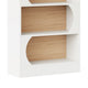 Etagere Bookcase w 5 Curved Display Shelves | Modern 71’’ White Wood BM336971