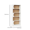 Etagere Bookcase w 5 Curved Display Shelves | Modern 71’’ White Wood BM336971