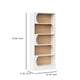 Etagere Bookcase w 5 Curved Display Shelves | Modern 71’’ White Wood BM336971