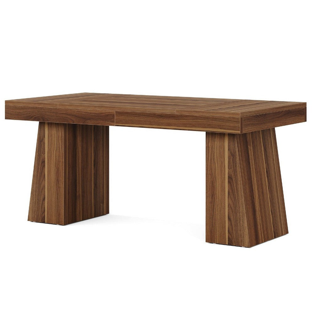 Executive Computer Desk | 55’’ Rectangular Top | Brown Angled Base BM336973