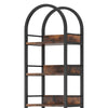 Meo Corner Bookshelf | 6 Shelves | Industrial Arched Black Metal Frame
