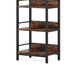 Meo Corner Bookshelf | 6 Shelves | Industrial Arched Black Metal Frame