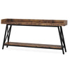 Industrial Sofa Console Table | 2 Tier Narrow | 71’’ Brown and Black BM336976