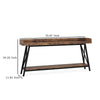 Industrial Sofa Console Table | 2 Tier Narrow | 71’’ Brown and Black BM336976