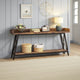 Industrial Sofa Console Table | 2 Tier Narrow | 71" Brown and Black