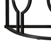 Accent Sofa Console Table | Geometric Black Metal | 43’’ Half Moon BM336979