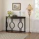 Accent Sofa Console Table | Geometric Black Metal | 43" Half Moon