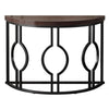 Accent Sofa Console Table | Geometric Black Metal | 43" Half Moon
