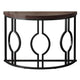 Accent Sofa Console Table | Geometric Black Metal | 43" Half Moon
