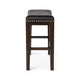 Feine Counter Stool Set of 2 | Gray Faux Leather Saddle Seat | Brown
