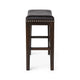 Feine Counter Stool Set of 2 | Gray Faux Leather Saddle Seat | Brown BM336982