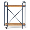 Elinsa Kitchen Bar Cart | Industrial Black Iron | Brown Wood | 33"