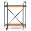 Elinsa Kitchen Bar Cart | Industrial Black Iron | Brown Wood | 33’’ BM336995