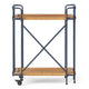 Elinsa Kitchen Bar Cart | Industrial Black Iron | Brown Wood | 33’’ BM336995