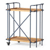 Elinsa Kitchen Bar Cart | Industrial Black Iron | Brown Wood | 33"