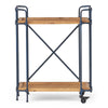 Elinsa Kitchen Bar Cart | Industrial Black Iron | Brown Wood | 33"