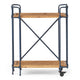 Elinsa Kitchen Bar Cart | Industrial Black Iron | Brown Wood | 33"