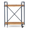 Elinsa Kitchen Bar Cart | Industrial Black Iron | Brown Wood | 33’’ BM336995