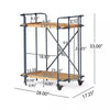 Elinsa Kitchen Bar Cart | Industrial Black Iron | Brown Wood | 33"