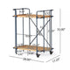 Elinsa Kitchen Bar Cart | Industrial Black Iron | Brown Wood | 33"