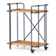 Elinsa Kitchen Bar Cart | Industrial Black Iron | Brown Wood | 33"