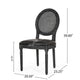 French Country Dining Chair Set of 2 | Black Wood | Round Cane Back BM336998
