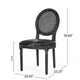 French Country Dining Chair Set of 2 | Black Wood | Round Cane Back