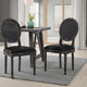 French Country Dining Chair Set of 2 | Black Wood | Round Cane Back