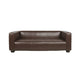 3 Seater Sofa | Low Profile Dark Brown Faux Leather | Birch Wood | 80’’ BM336999