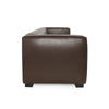 3 Seater Sofa | Low Profile Dark Brown Faux Leather | Birch Wood | 80"