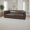 3 Seater Sofa | Low Profile Dark Brown Faux Leather | Birch Wood | 80"