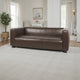 3 Seater Sofa | Low Profile Dark Brown Faux Leather | Birch Wood | 80"