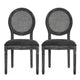 Ravin French Country Style Dining Chairs Set of 2 | Cane | Black