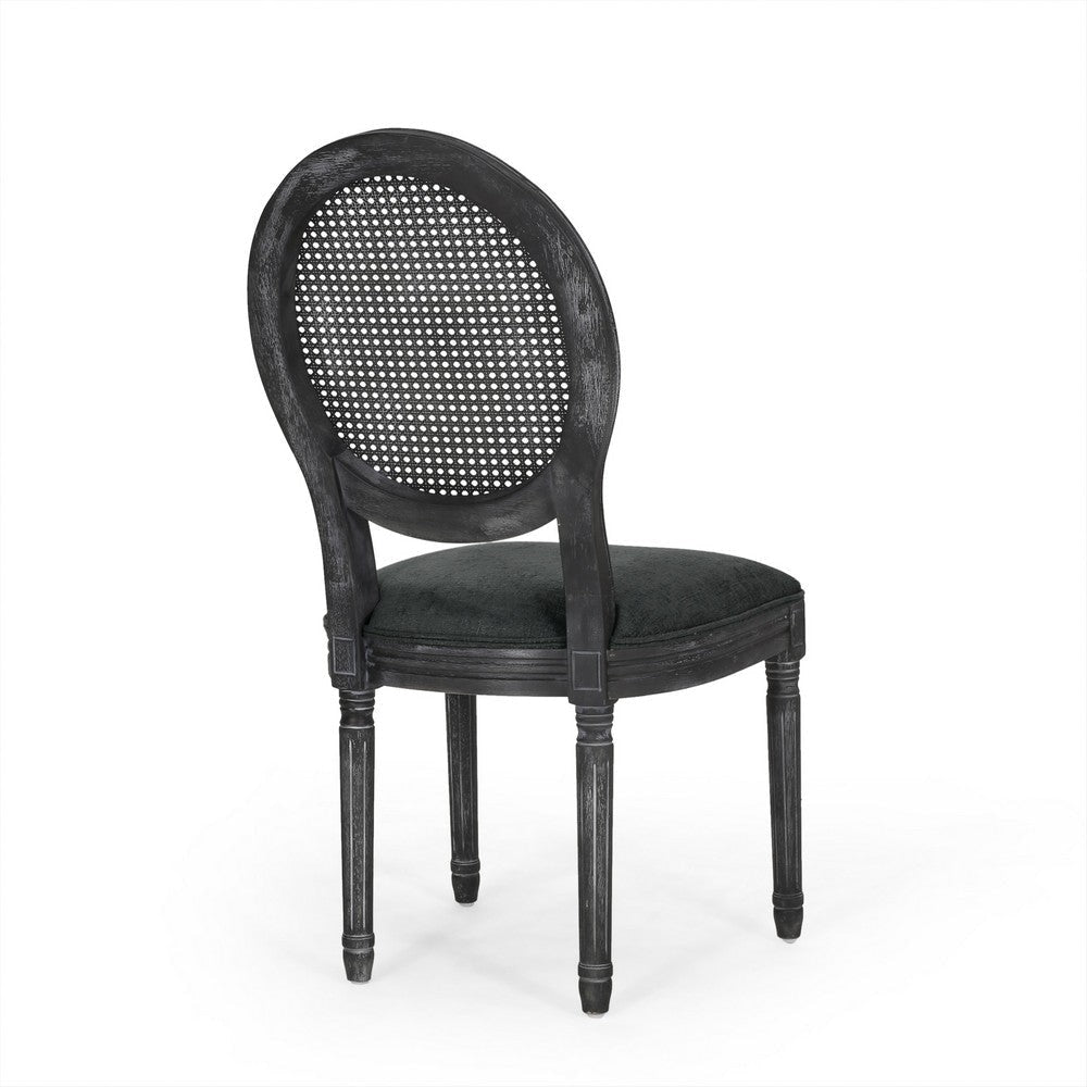 Ravin French Country Style Dining Chairs Set of 2 | Cane | Black BM337002