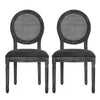 Ravin French Country Style Dining Chairs Set of 2 | Cane | Black