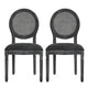 Ravin French Country Style Dining Chairs Set of 2 | Cane | Black