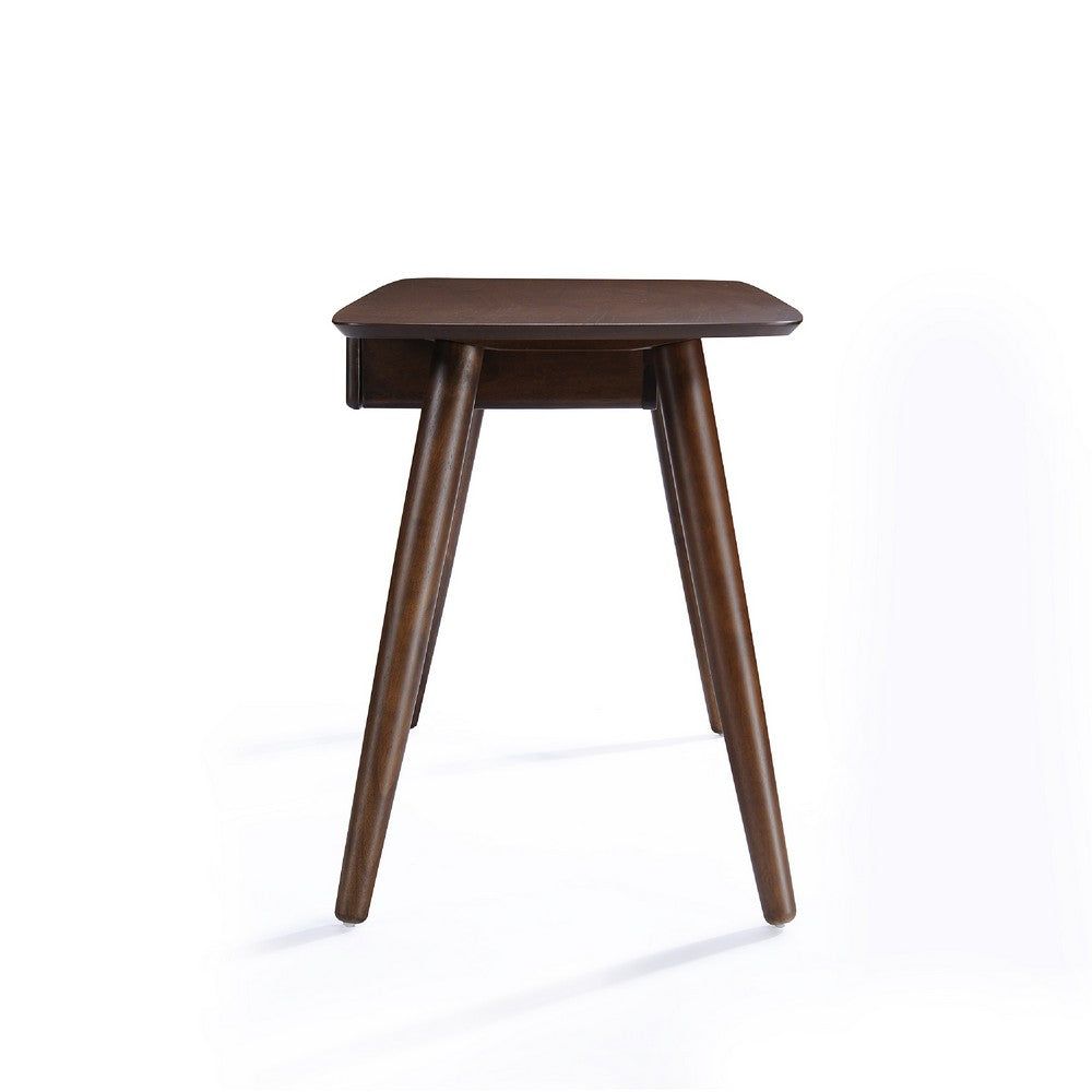 Raven Study Table with 1 Drawer | Splayed Legs | Walnut Brown 53"